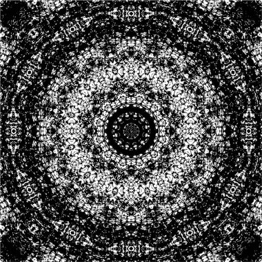 Süslü siyah beyaz mozaik desenli