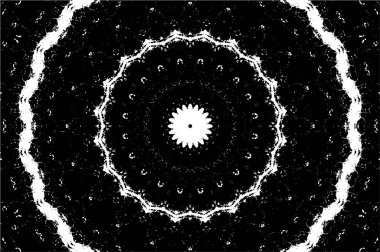 Siyah ve beyaz süslemeli arka plan. Mandala deseni.