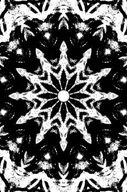 Süslü kaleydoskopik siyah beyaz arkaplan