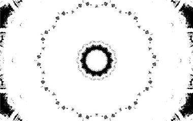 Süslü kaleydoskopik siyah beyaz arkaplan.