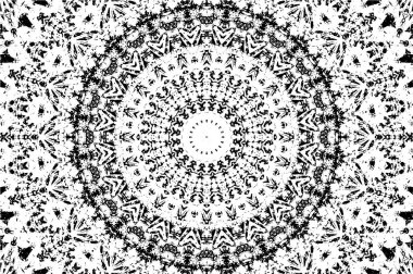 Siyah ve beyaz süslemeli arka plan. Mandala deseni.