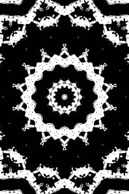 Siyah ve beyaz süslemeli arka plan. Mandala deseni.