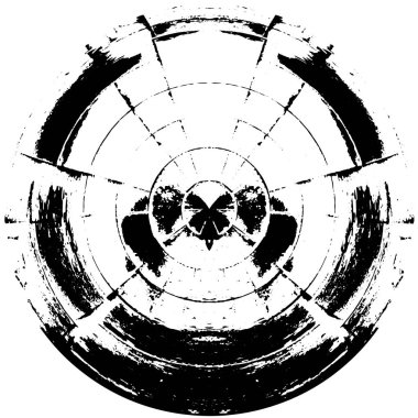  Beyaz arkaplanda soyut siyah mürekkep çemberi şekli. vektör illüstrasyonu 