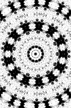Siyah ve beyaz süslemeli arka plan. Mandala deseni.