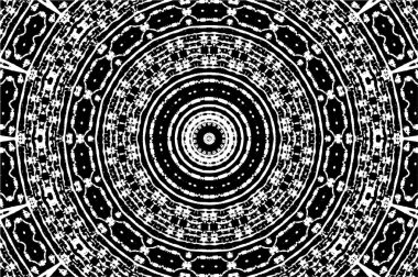 Siyah ve beyaz süslemeli arka plan. Mandala deseni.