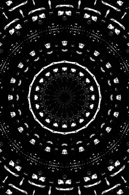 Siyah ve beyaz süslemeli arka plan. Mandala deseni.