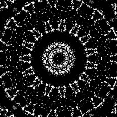 Süslü kaleydoskopik siyah beyaz arkaplan