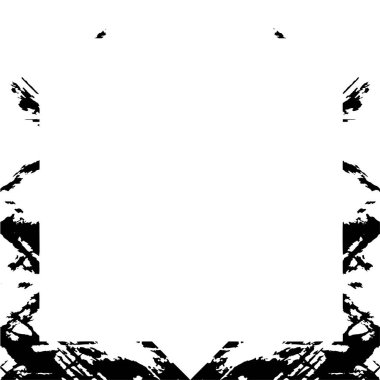 Beyaz arkaplanda kare grunge çerçeve, vektör illüstrasyonu.