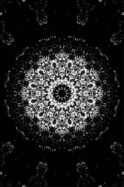 Süslü kaleydoskopik siyah beyaz arkaplan