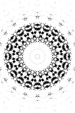 Siyah ve beyaz süslemeli arka plan. Mandala deseni.