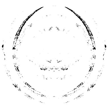 Beyaz zemin üzerinde soyut çember, yuvarlak grunge damgası, eski püskü boya dokusu, vektör illüstrasyonu