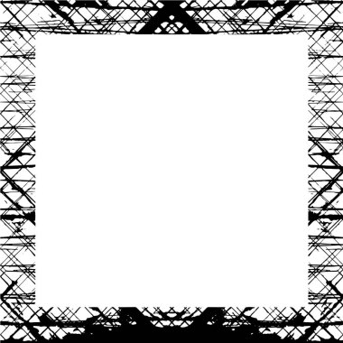 Beyaz arkaplanda siyah soyut çerçeve. Tek renkli arkaplan