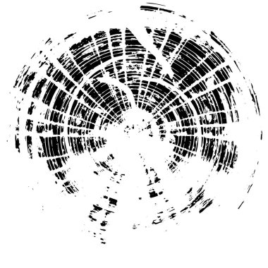 Beyaz zemin üzerinde soyut çember, yuvarlak grunge damgası, eski püskü boya dokusu, vektör illüstrasyonu