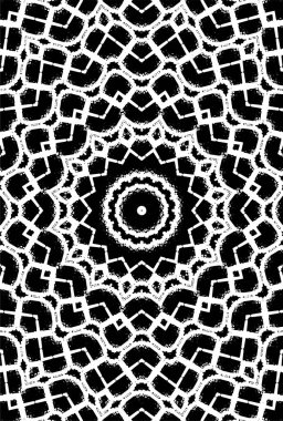 Siyah ve beyaz süslemeli arka plan. Mandala deseni.