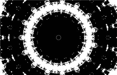 Süslü kaleydoskopik siyah beyaz arkaplan