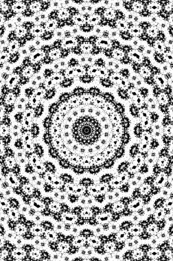 Siyah ve beyaz süslemeli arka plan. Mandala deseni.