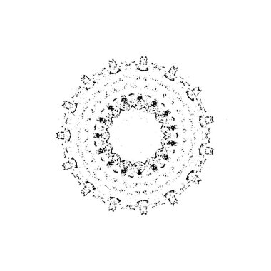 Süslü kaleydoskopik siyah beyaz arkaplan