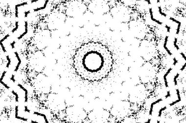 Süslü kaleydoskopik siyah beyaz arkaplan