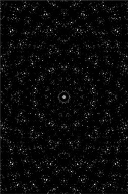 Süslü kaleydoskopik siyah beyaz arkaplan