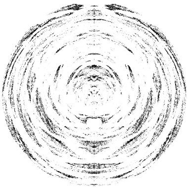 Beyaz arka planda soyut mürekkep çemberi, yuvarlak grunge damgası, eski püskü boya dokusu.