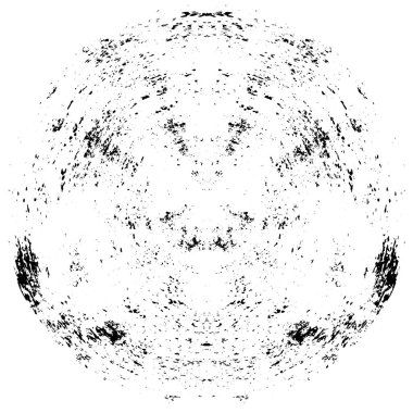 Beyaz arka planda soyut mürekkep çemberi, yuvarlak grunge damgası, eski püskü boya dokusu.