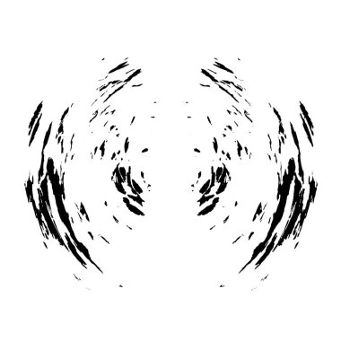 Beyaz arka planda soyut mürekkep çemberi, yuvarlak grunge damgası, eski püskü boya dokusu.