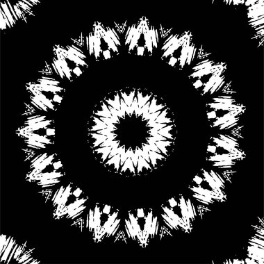 Süslü kaleydoskopik siyah beyaz arkaplan