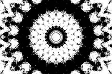 Siyah ve beyaz süslemeli arka plan. Mandala deseni.