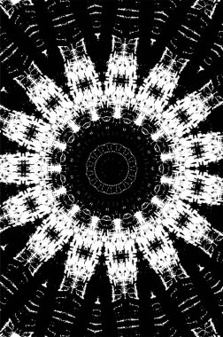 Siyah ve beyaz süslemeli arka plan. Mandala deseni.