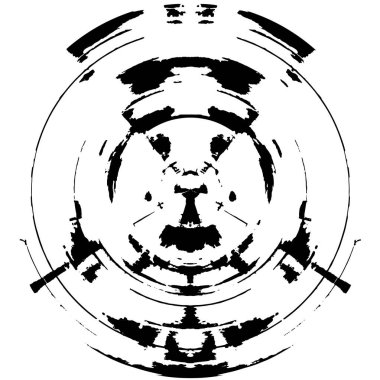  Beyaz arkaplanda soyut siyah çember şeklinin vektör çizimi.   