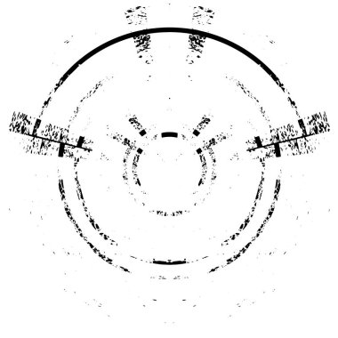  Beyaz arkaplanda soyut siyah çember şeklinin vektör çizimi.   