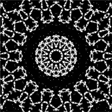 Süslü kaleydoskopik siyah beyaz arkaplan