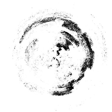 Beyaz arkaplanda soyut mürekkep çemberi, vektör çizimi, yuvarlak grunge damgası