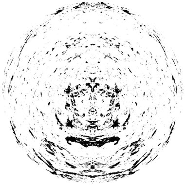 Beyaz arkaplanda soyut mürekkep çemberi, vektör çizimi, yuvarlak grunge damgası