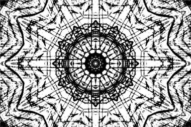 Süslü kaleydoskopik siyah beyaz arkaplan