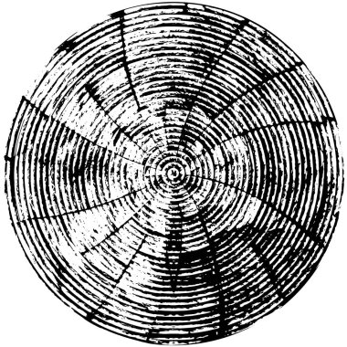 Beyaz arkaplanda soyut eski tip mürekkep çemberi, vektör illüstrasyonu