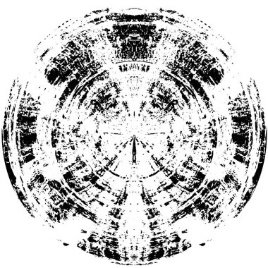 Beyaz arkaplanda soyut eski tip mürekkep çemberi, vektör illüstrasyonu