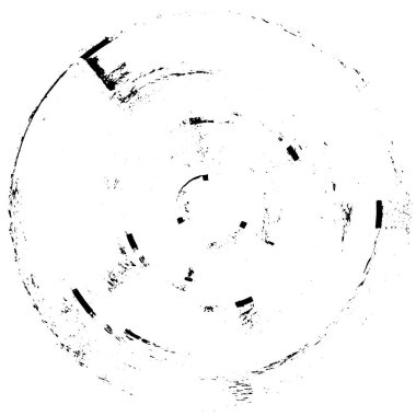 Beyaz arkaplanda soyut eski tip mürekkep çemberi, vektör illüstrasyonu