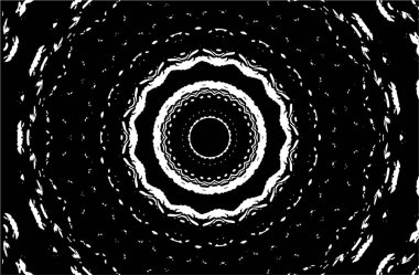 Kaleydoskopik süslemeli siyah beyaz arkaplan.