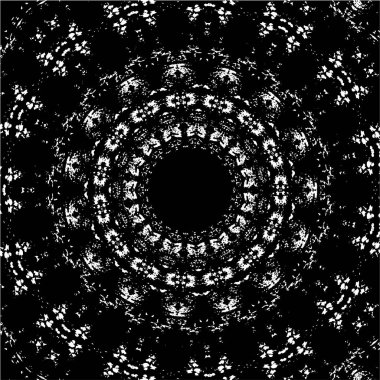 Süslü kaleydoskopik siyah beyaz arkaplan