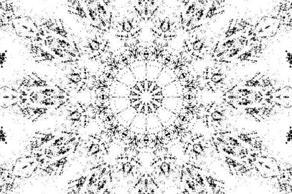 Ornamentaler Kaleidoskopischer Schwarzer Und Weißer Hintergrund — Stockvektor