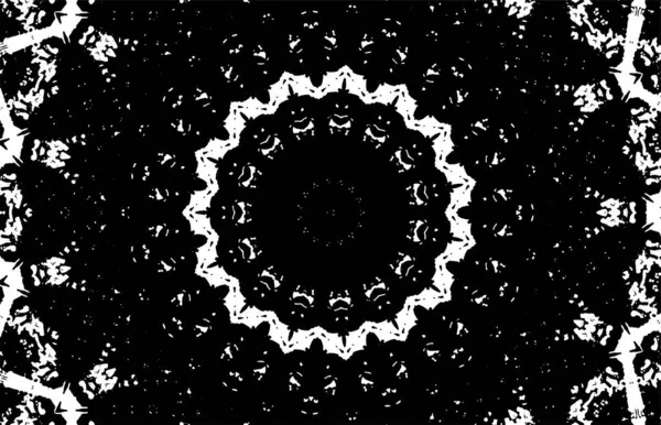 Caleidoscopische Decoratieve Zwarte Witte Achtergrond — Stockvector