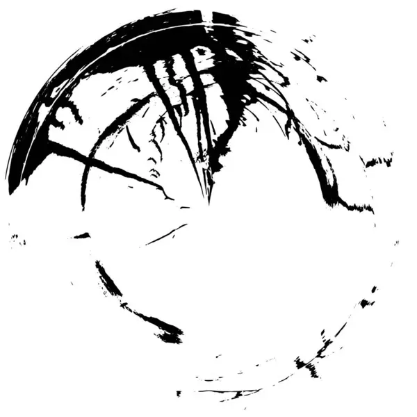 白い背景の抽象的な黒いインクの円の形 ベクトルイラスト — ストックベクタ