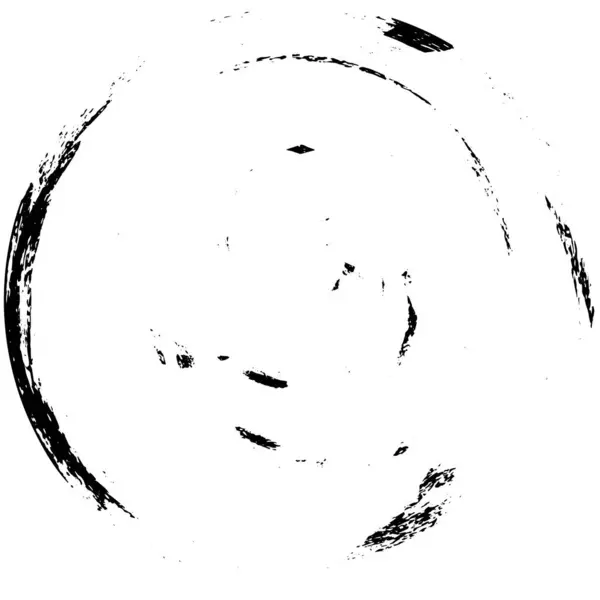 Forme Abstraite Cercle Encre Noire Sur Fond Blanc Illustration Vectorielle — Image vectorielle