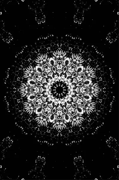 Süslü kaleydoskopik siyah beyaz arkaplan