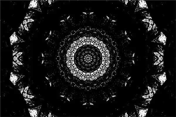 Caleidoscopische Decoratieve Zwarte Witte Achtergrond — Stockvector