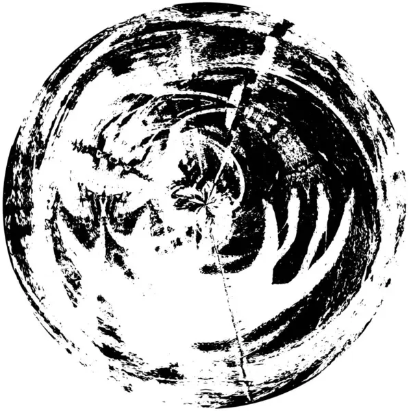 Cercle Encre Abstrait Sur Fond Blanc Timbre Grunge Rond Texture — Image vectorielle