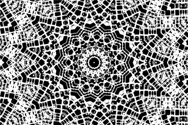 Okrasné Kaleidoskopické Černobílé Pozadí — Stockový vektor