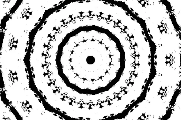 Kaleydoskopik süslemeli siyah beyaz arkaplan.