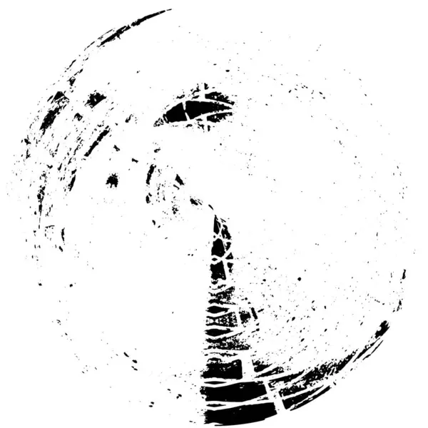 Abstrakter Schäbiger Tuschekreis Auf Weißem Hintergrund Vektorillustration — Stockvektor